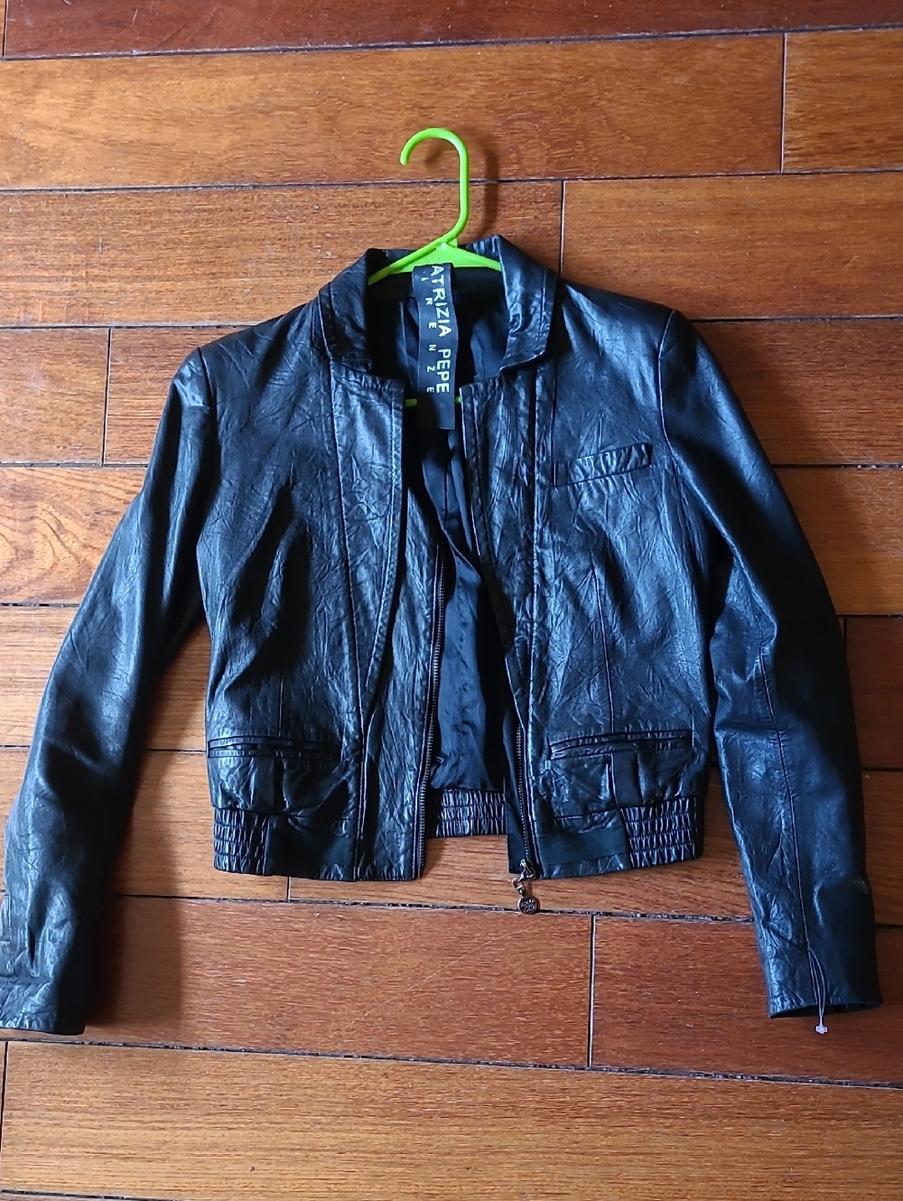 Black Leather Bomber Jacket - Crop Stunning Classic